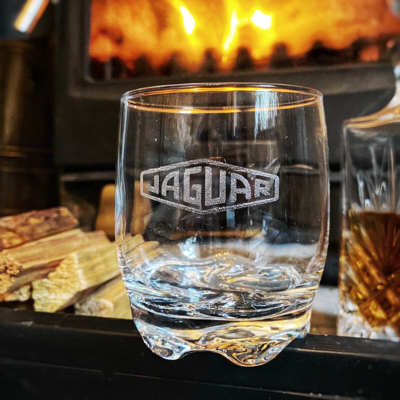 Jaguar Heritage Emblem | Engraved Whisky Glass Tumbler - Car Enthusiast Gift-image