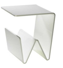 Beistelltisch oder Zeitungstisch -  Material Acrylglas – weiß /hochglanz