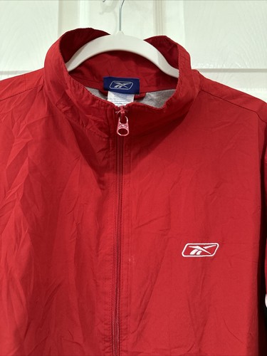 Chaqueta cortavientos Y2K Reebok para hombre talla L roja y negra bloque de color - NOTA - Imagen 2 de 13