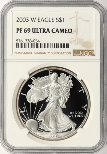 2003-W $1 Proof American Silver Eagle NGC PF69 Ultra Cameo