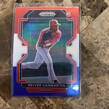 2022 Panini Prizm Red White Blue  #160 Reiver Sanmartin RC Cincinnati Reds B-8