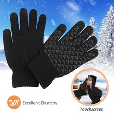 Negro Guantes Hombres Mujeres Antideslizantes Para Trabajo El Frio De Invierno