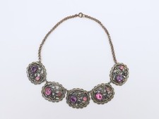Victorian Purple Rhinestone/Crystal Bib Necklace