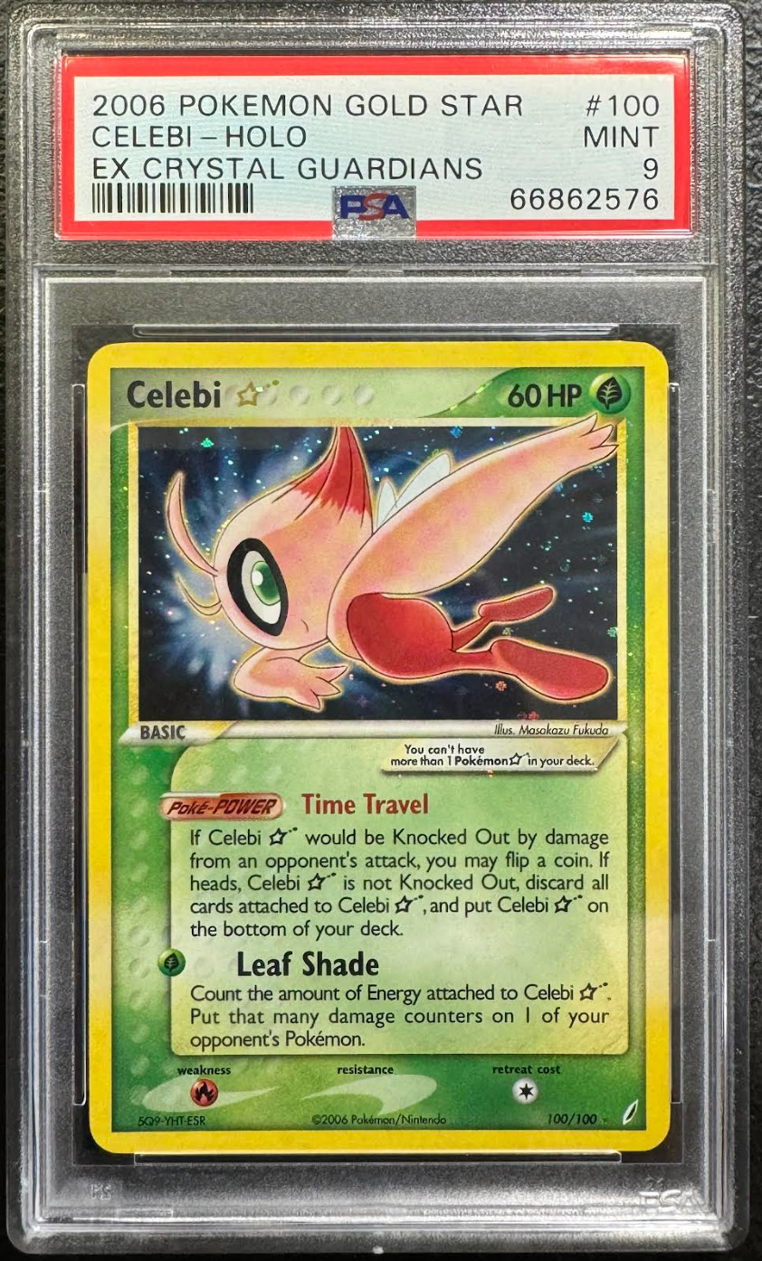 PSA 9 MINT CELEBI GOLD STAR 100/100 EX CRYSTAL GUARDIANS POKEMON