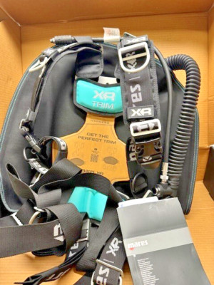 Mares XR-Rec Trim Single Backmount Set-Aqua marine *New