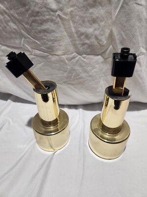 2x Cooper Power Track Light Fixture, Brass Gold Finish Mid Century Modern Trac