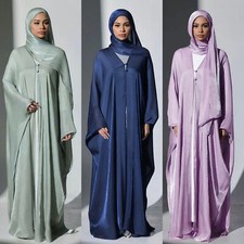 Muslim Women Open Abaya Cardigan Long Robes Moroccan Maxi Dress Dubai Gown Arab