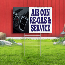 AIR CON RE-GAS & SERVICE Indoor Outdoor Yard sign with metal stakes