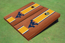 West Virginia University Gold Rosewood Matching Long Stripe Cornhole Boards