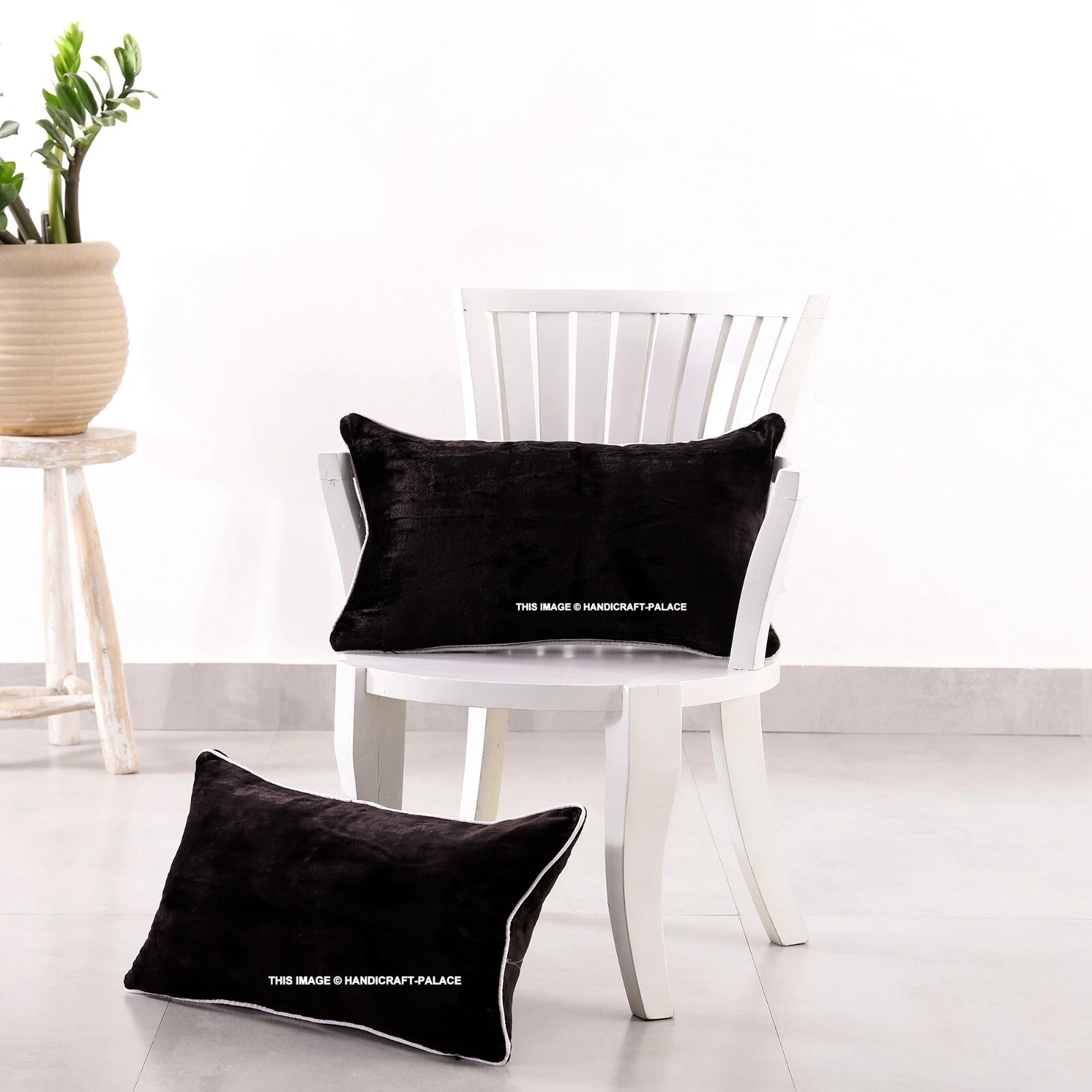 Set of 2 Velvet Cushion Cover Crushed Home Decor Sofa Throw Pillow Case Indien