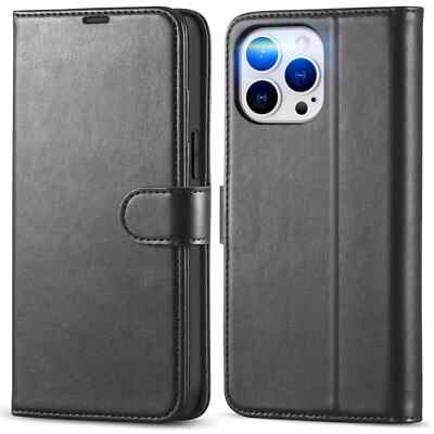 Hülle für iPhone 17 16 Pro Max 15 14 13 12 11 XR Flip Leder Wallet Handy Cover