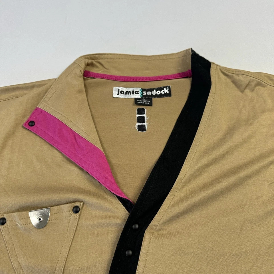 Jamie Sadock Women's Polo Shirt Golf V-Neck Short Sleeve Cotton Brown Tan Sz XL - Image 2 of 4