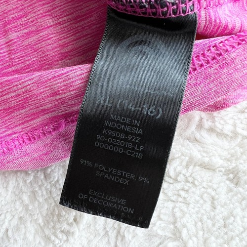 Champion Shirt Tee Top Girls XL Pink C9 Athletic Short Sleeve Workout Cut Out - Picture 9 of 10