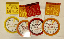 Lot of 4 Bendon 5 Minute Quick Quiz Addition, Multiplication, Word Fun, Puzzlers