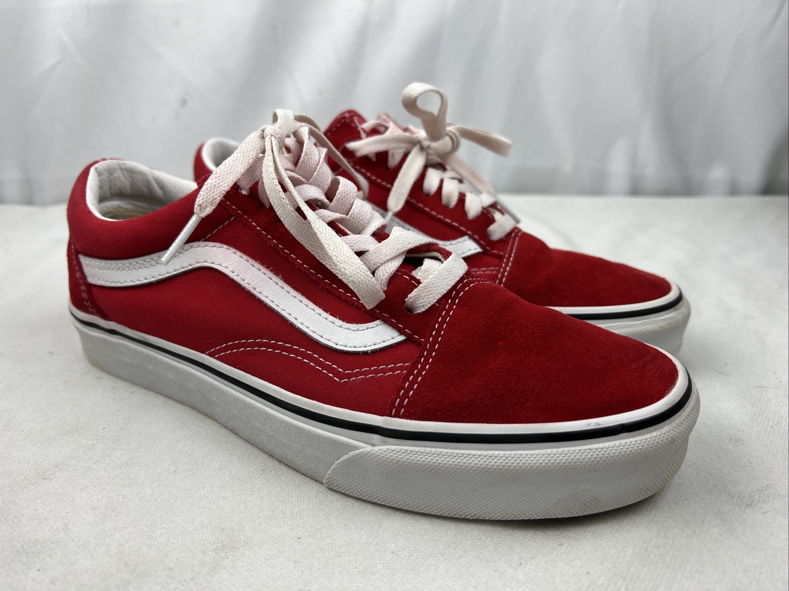 Vans Old Skool Men Sneakers Racing Red True White Size 8 Men 9.5 Women VN0A4BV5JV6-image