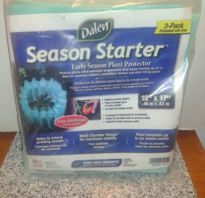 Early Season Plant Protector 18'' x 17''. 3 Pk Gardeneer By Dalen, Season Starter 