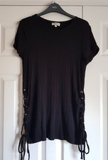 Matalan (Papaya) Ribbed Lace Up Top 