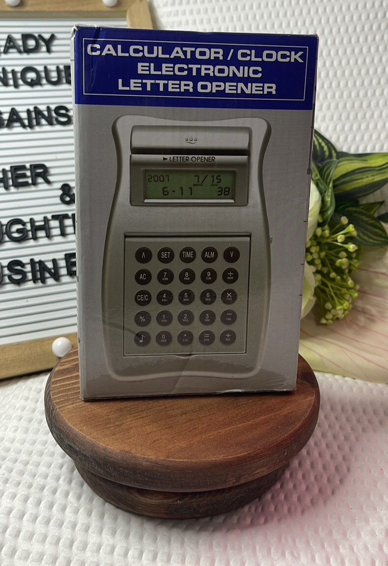 Calculator/Clock/Electronic Letter Opener Battery Powered New-image
