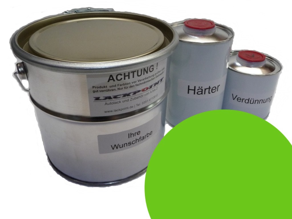 Lot 5 Litres Peinture Voiture 2K Kawa Vert Poison - Lackpoint - Haute Brillance - Neuf
