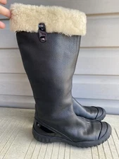Cole Haan Air G-Series Waterproof Leather Boots Fur Trim  Womens 7.5B