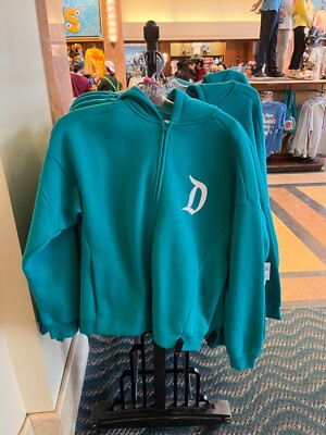 Disneyland Resort Turquoise Spirit Jersey Sweater Zip Up Hoodie XS