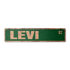LEVI Vintage Street Sign Childrens Name Room Metal Sign