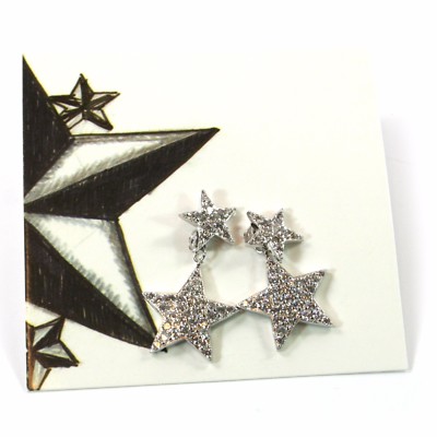 Isabella Grace Ohrstecker Diamant Stern Sterlingsilber Geschenkkarte UK BG3487