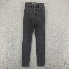 American Eagle Jeans Womens 00 Black Sky High Jegging Stretch High Rise 23x28