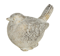 "Chic Antique: Deko-Vogel \"Vittel\", Zement, Ca. 10X13X8 Cm, Creme/Gold"