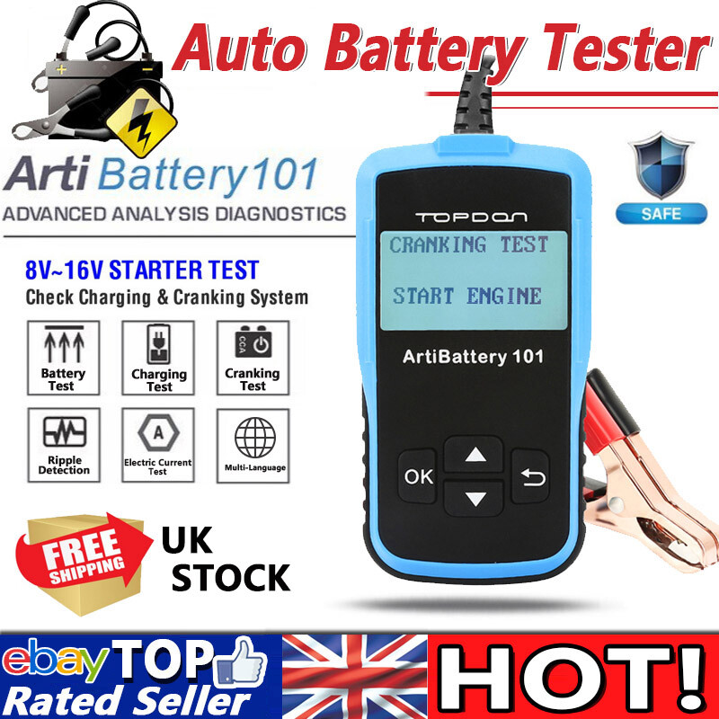 2024NEW! TOPDON CAR Load Battery Tester Digital Analyzer Tester LCD