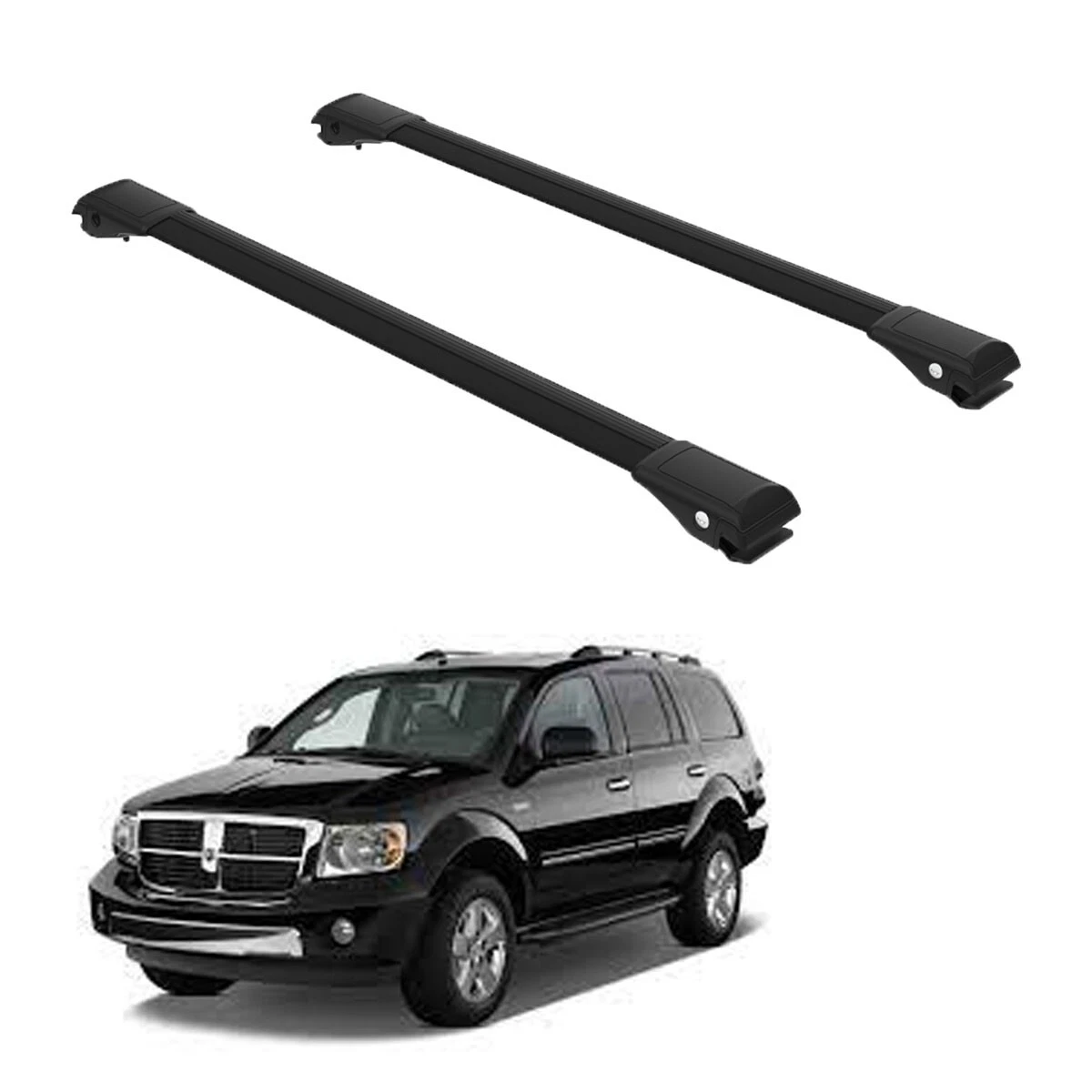 Roof Rack Cross Bars to fit Dodge Durango 2004 2009 Black set eBay