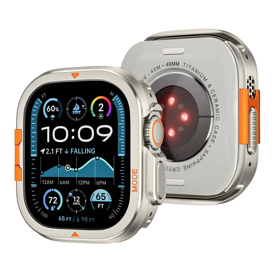 For Apple Watch Series 10/Ultra 2/1 Shockproof Metal Bumper Case Rugged Cover - Image 2 of 4