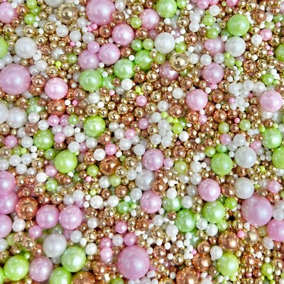 Green pink metallic gold rose gold white Sprinkles cupcake cake topper Wicked