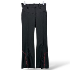 VTG 70s Western Mexican Pants Black Cowgirl Rodeo Embroidered Trouser Elastic