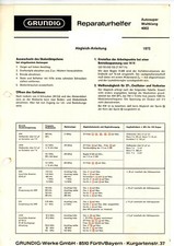 GRUNDIG Service Manual Weltklang 4002, Autosuper Reparaturhelfer 1972