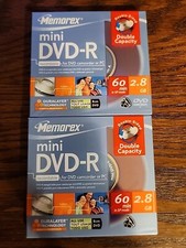 Memorex Mini DVD-R Double Sided 2.8GB 60 Minutes DVD Camcorder Lot Of 2