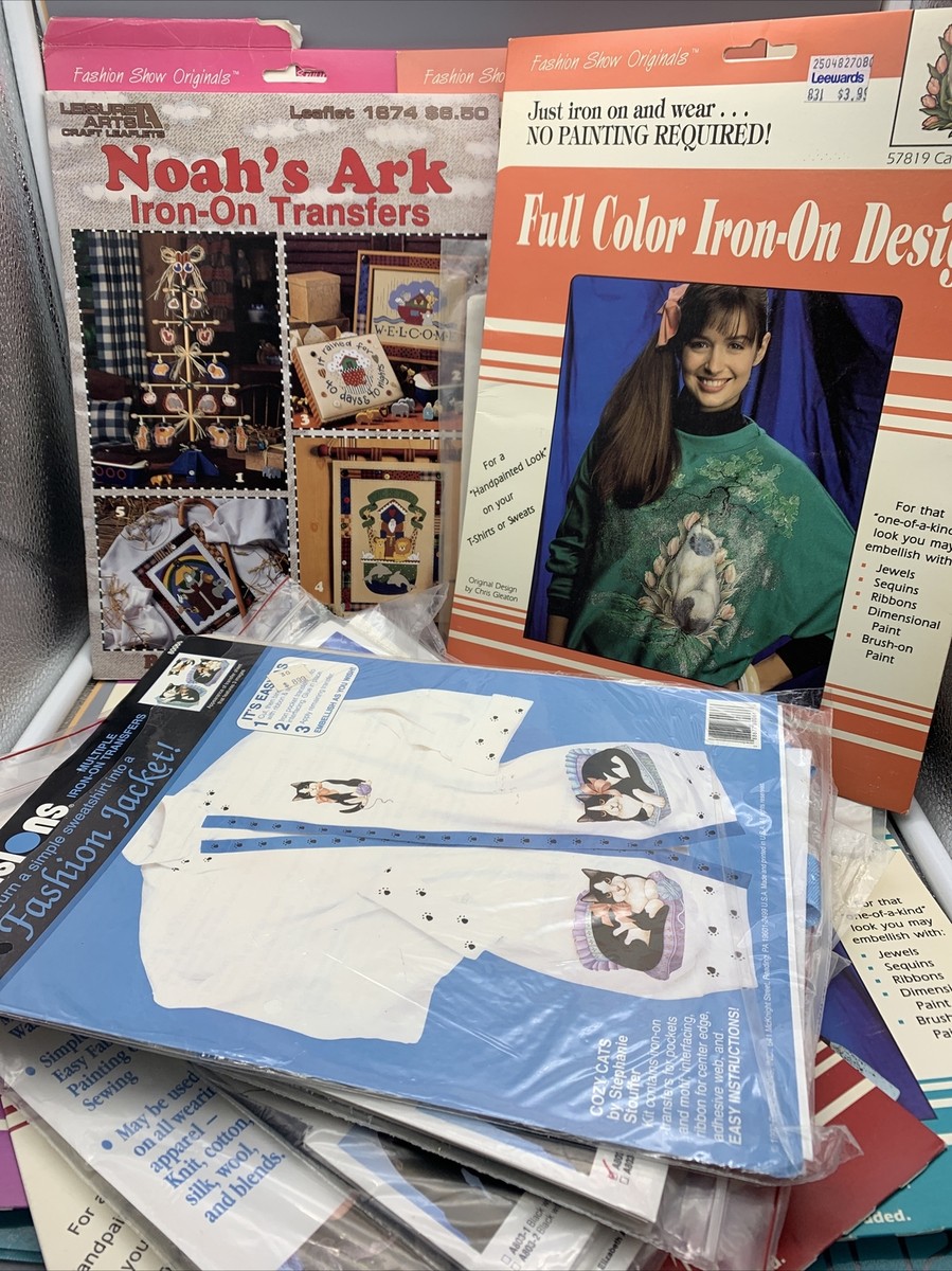 Iron-On Art Designs Cats, Bears, Flowers Noah's Ark, Chalk Talk