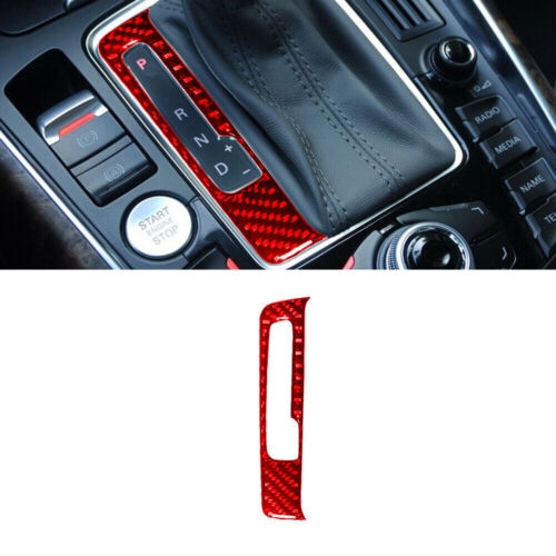 For Audi Q5 2009-2017 Gear Shift Outer Frame Trim Cover Decor Carbon Fiber Red - Picture 1 of 12