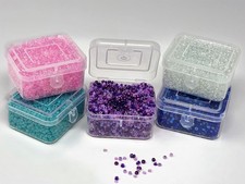 Glass 2-3mm Seed Beads 5 Colors 200 grams 5 Flip Top Plastic Storage Boxes 14