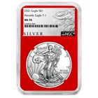 2021 $1 Type 1 American Silver Eagle NGC MS70 ALS Label Red Core