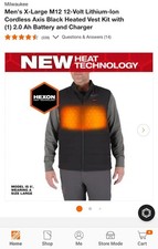 NEW HEXON MIlwaukee M12 AXIS XL Black Heated Vest Kit M300B-21XL
