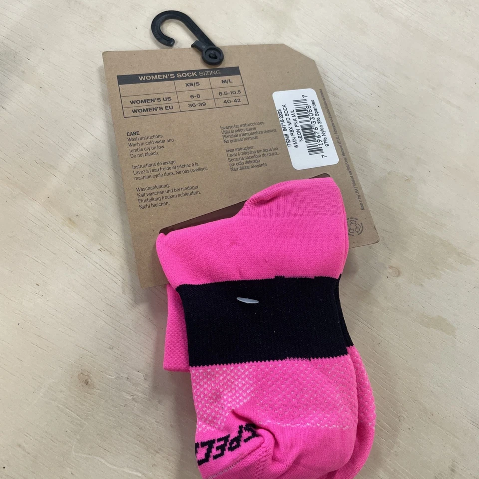 Calcetines Medianos Specialized RBX Para Mujer Rosa Neón Tobillo M/L Nuevos Ciclismo Foto 2 de 3