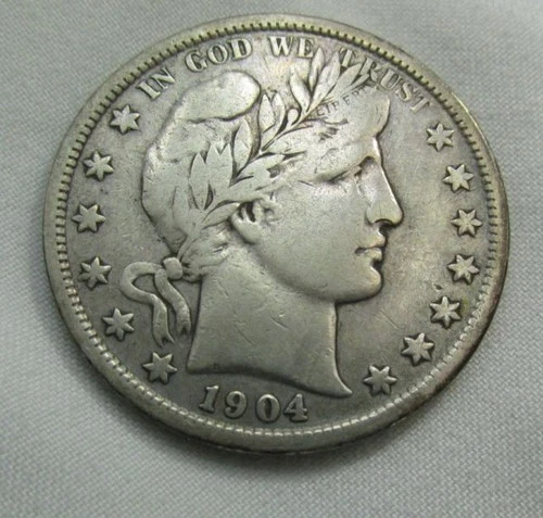 1904-P   Barber Half Dollar  Fine   Combined Shipping