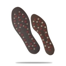 NIKKEN Kenko mStrides Magnetic Insoles - Black/Burgundy, Large Men 7-12 Trim   