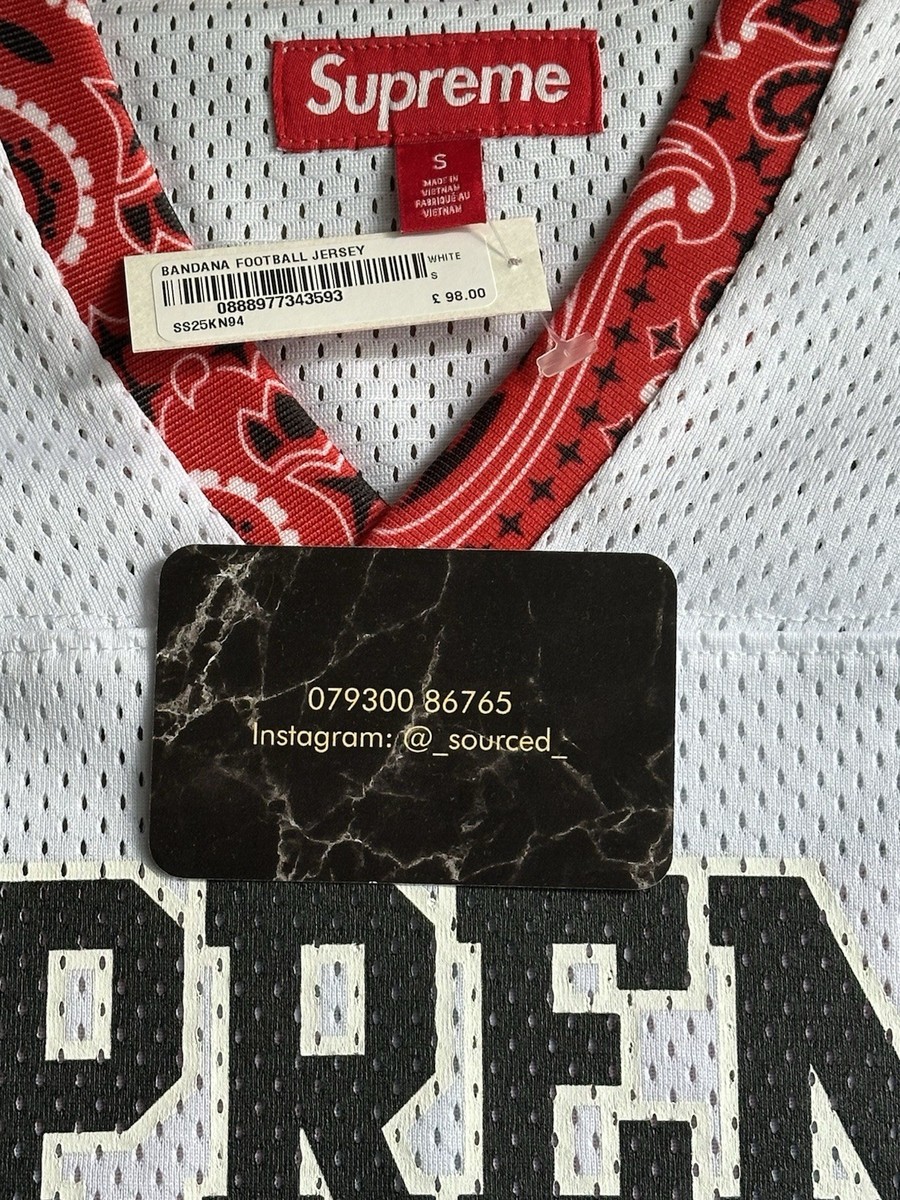 Supreme Bandana Football Jersey White Small Brand New Unworn