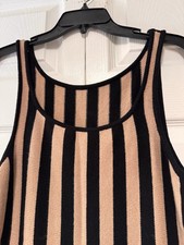 Unknown Brand Size L Below Knee Black/Tan Sweater Dress