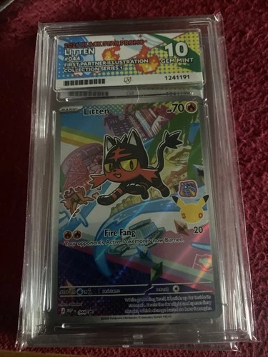 Litten #044 First Partner Illust Series 1 Ace 10 Gem Mint Black Star Promo