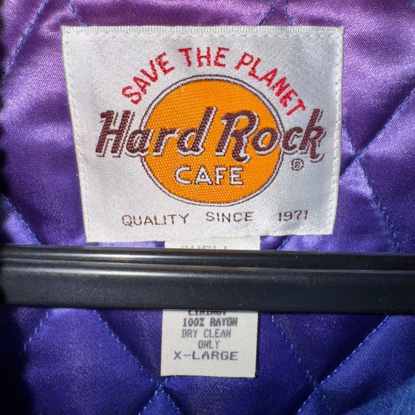Vintage hard rock cafe SD 1990s embroidered letterman jacket image 3