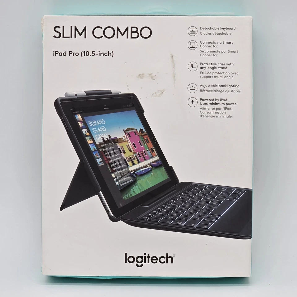 Logitech Slim Combo Estuche Bluetooth Teclado Retroiluminado para iPad Pro 10.5 Pulgadas Negro Foto 2 de 4