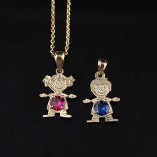 10K Yellow Gold CZ Birthstone Boy  Girl Kid  s Charm Pendant